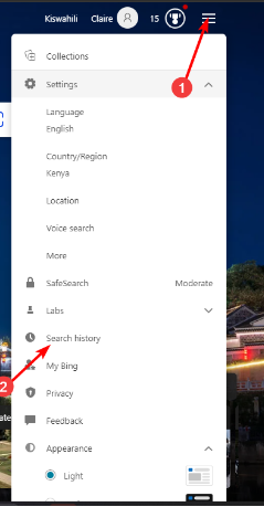 Bing Arama Geçmişi Silme Adım Adım 