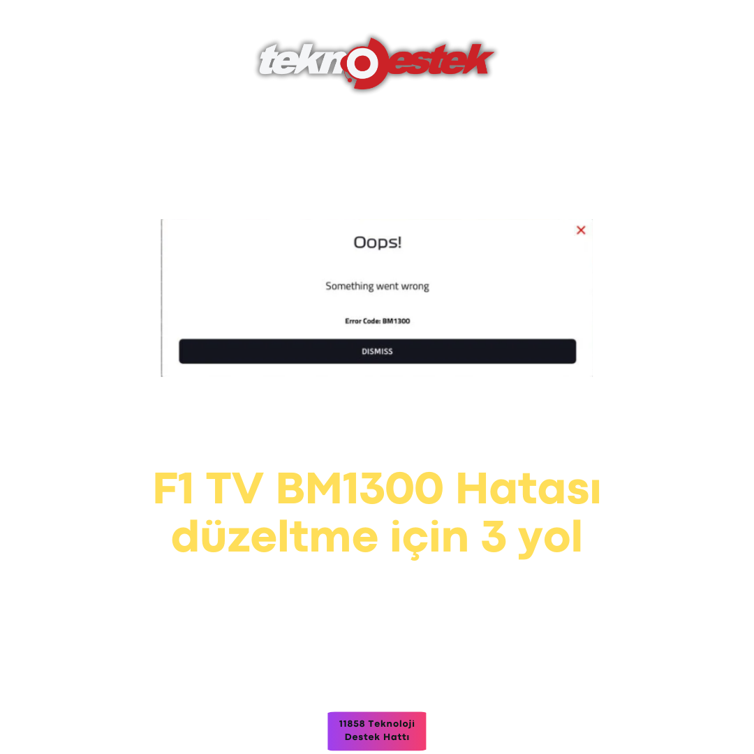 F1 TV BM1300 Hatası düzeltme için 3 yol