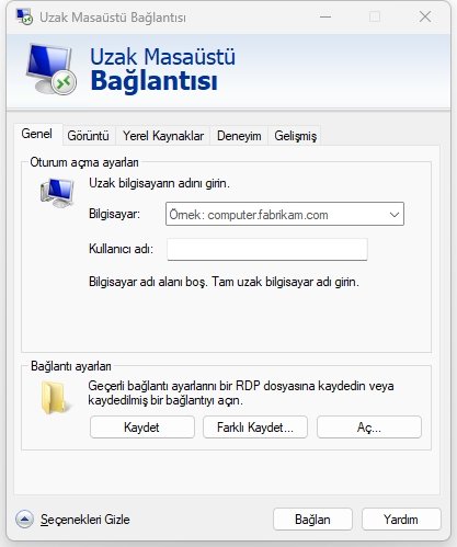 Uzak Masaüstü Bağlantısı