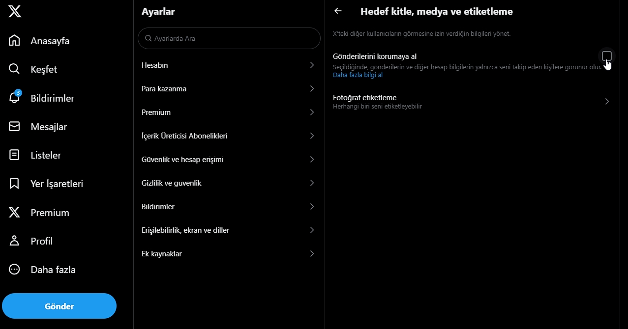 Twitter Hesabını Gizli Hale Getirmek