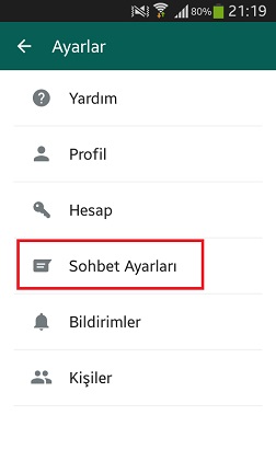 WhatsApp sohbet kilidi 