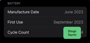 iPhone 15 Pil Dongusu Sayisi Kontrol Etme 4 - iPhone 15 Pil Döngüsü Sayısı Kontrol Etme