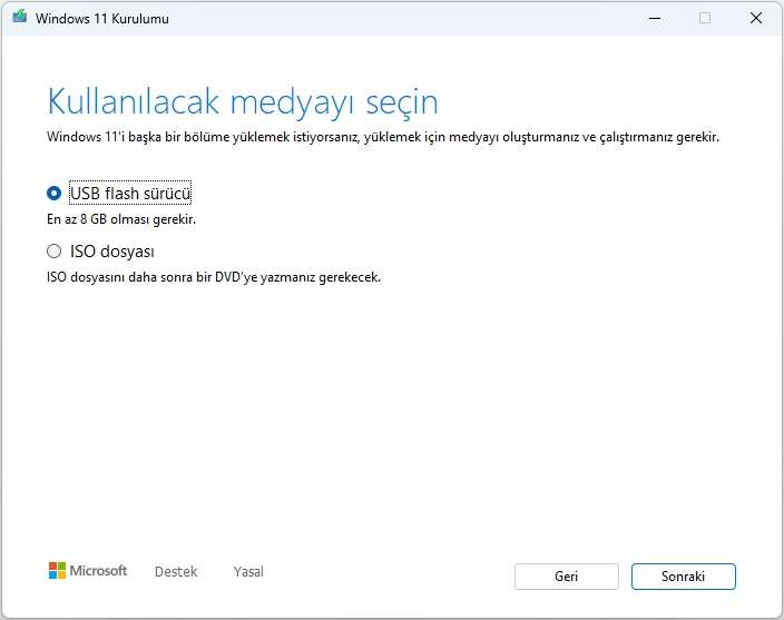 Media Creation Tool ile Windows 11 23H2 İndirme