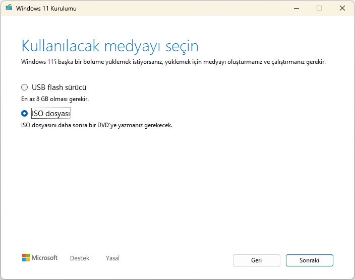 Media Creation Tool ile Windows 11 23H2 İndirme