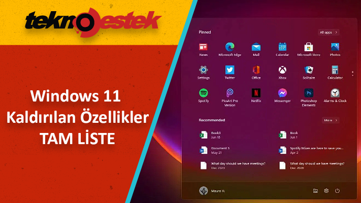 Windows 11 Kaldırılan Özellikler