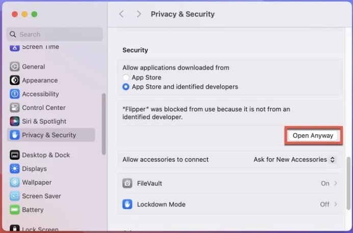 macOS güvenlik ayarları