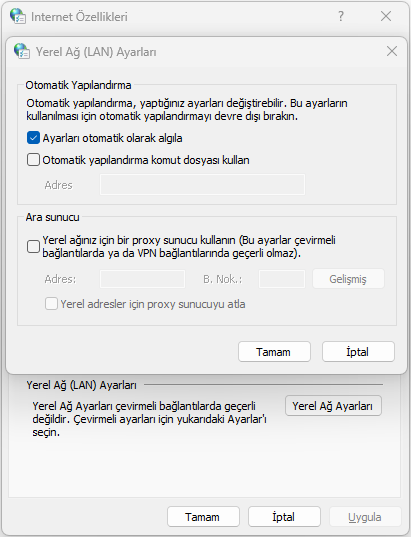 ERR_PROXY_CONNECTION_FAILED Hatası ve Çözümü ERR_PROXY_CONNECTION_FAILED Hatası ve Çözümü