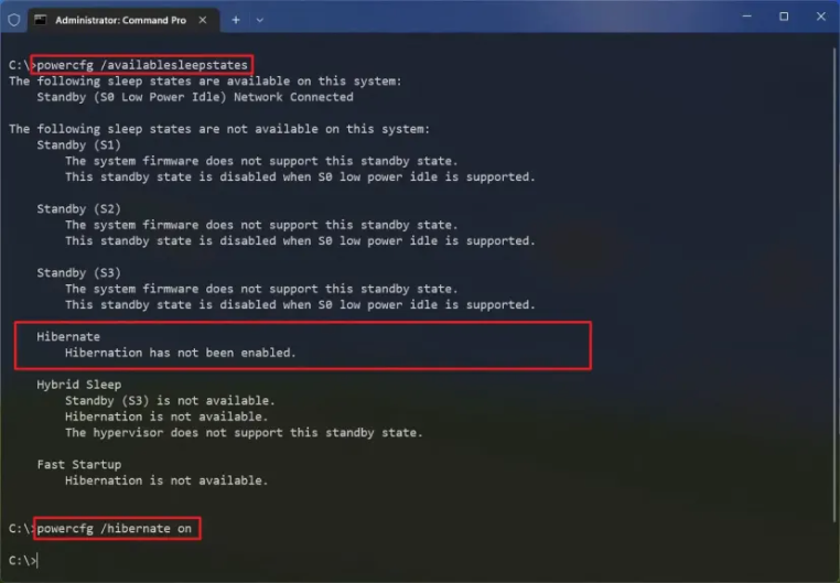 Windows 11 Hazırda Bekletme Etkinleştirme