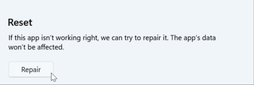 Windows 11 Uygulamaları Nasıl Onarılır veya Sıfırlanır Ekran goruntusu 2023 11 04 135939 - Windows 11 Uygulamaları Nasıl Onarılır veya Sıfırlanır