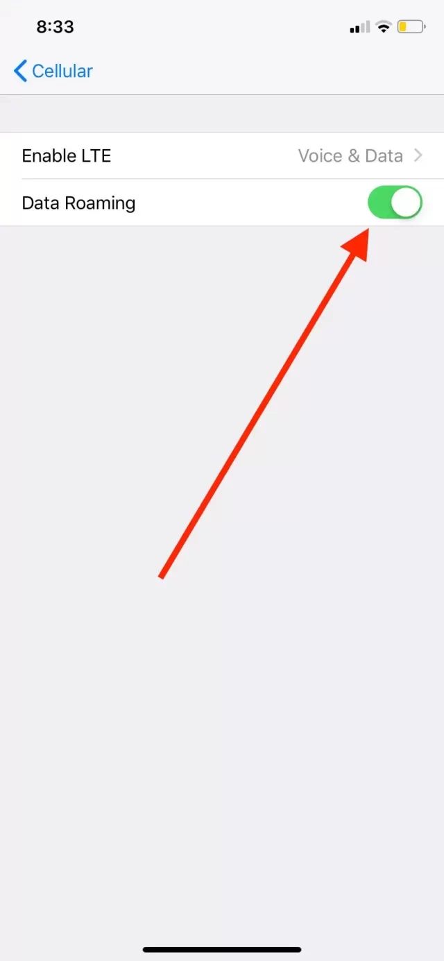 Telefonun Sinyal Gücünü Artırma: Roaming'i Kapatın