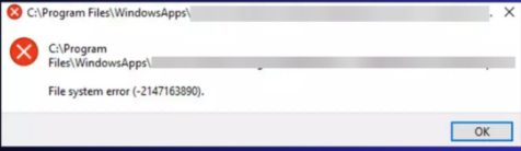 -2147163890 dosya sistemi hatası düzeltme