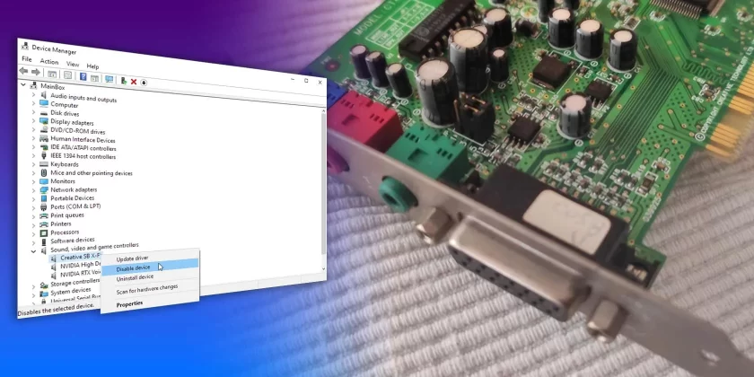 Ses Kartı Sorunlarının Teşhisi ve Çözümleri "Ses Kartı Sorunları" başlığında, bir bilgisayarın iç yapısını ve ses kartının konumunu gösteren bir diyagram. Diyagram, ses kartının bağlantı noktalarını, sürücü hatalarını ve uyumsuzluk sorunlarını vurgulayan işaretçilerle ayrıntılı bir şekilde anlatılmaktadır.