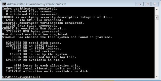 Bilgisayar ekranında dosya sistem sorunlarını gösteren bir hata mesajı.