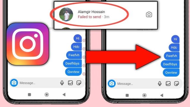 Bir telefon ekranında, Instagram uygulamasında mesaj göndermeye çalışırken karşılaşılan bir hata mesajı.