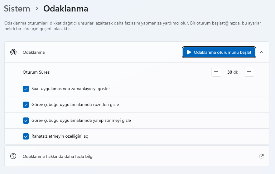 Odak Modu Nasıl Kapatılır?