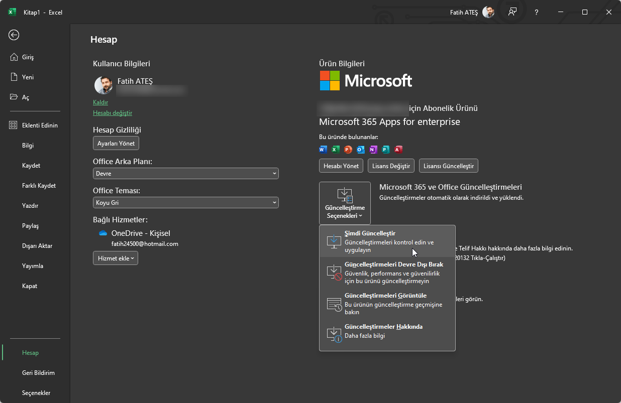 Excel Durum Çubuğu Görünmüyor