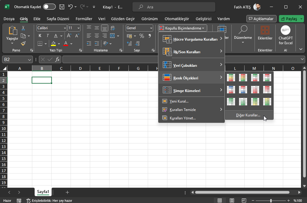 Excel Isı Haritası Nasıl Oluşturulur