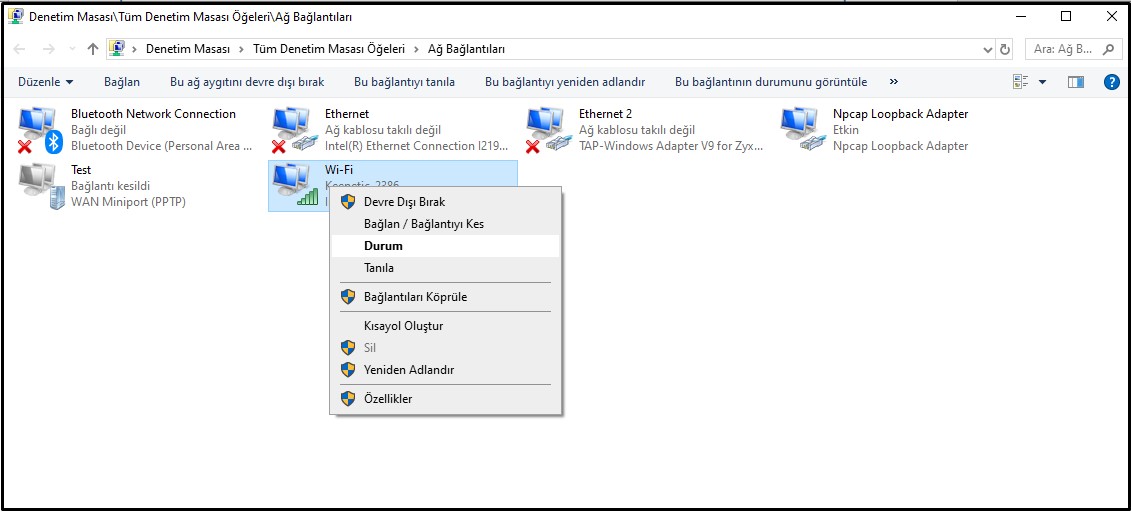 Windowsta Ağ Bağdaştırıcısı Nasıl Görüntülenir
