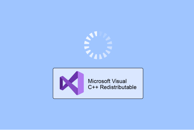 Bir bilgisayar ekranında Teamspeak logosu ve Visual C++ yeniden yükleme simgesi.