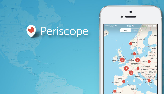 Bir bilgisayar ekranında Periscope uygulamasını kullanarak canlı yayın izleme.