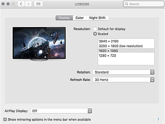 Mac'inizle 4K ve 5K Ekranları Kullanma 1.2 3 - Mac'inizle 4K ve 5K Ekranları Kullanma