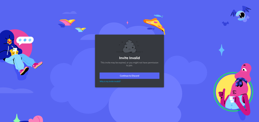 Discord Geçersiz Davet Sorunu Bilgisayar ekranında Discord logosu ve bir kırık davet bağlantısı simgesi.