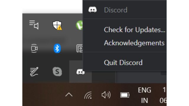 Discord.exe bozuk görüntü hatasıyla ilgili Discord'u yeniden başlatma adımını gösteren bir görsel.