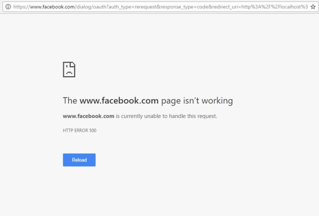Facebook 500 Error Hatası