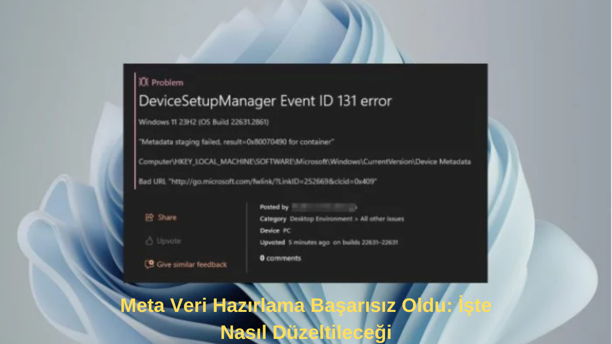 Meta Veri Hazırlama Başarısız Oldu: İşte Nasıl Düzeltileceği Meta Veri Hazırlama Başarısız Oldu Çözüm Nedir