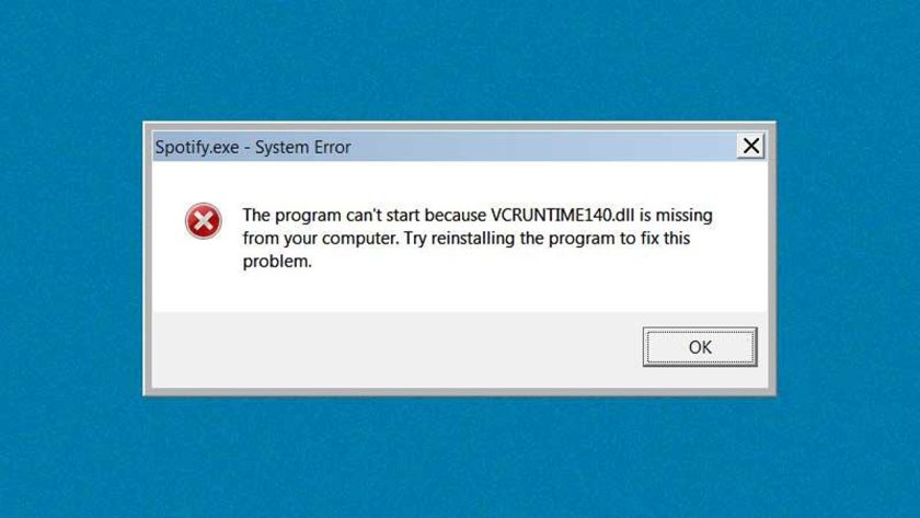 Teamspeak3 VCRUNTIME140.dll Hatası Bilgisayar ekranında Teamspeak logosu ve bir hata simgesi.
