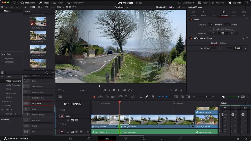 DaVinci Resolve nasıl kullanılır? Geçişler