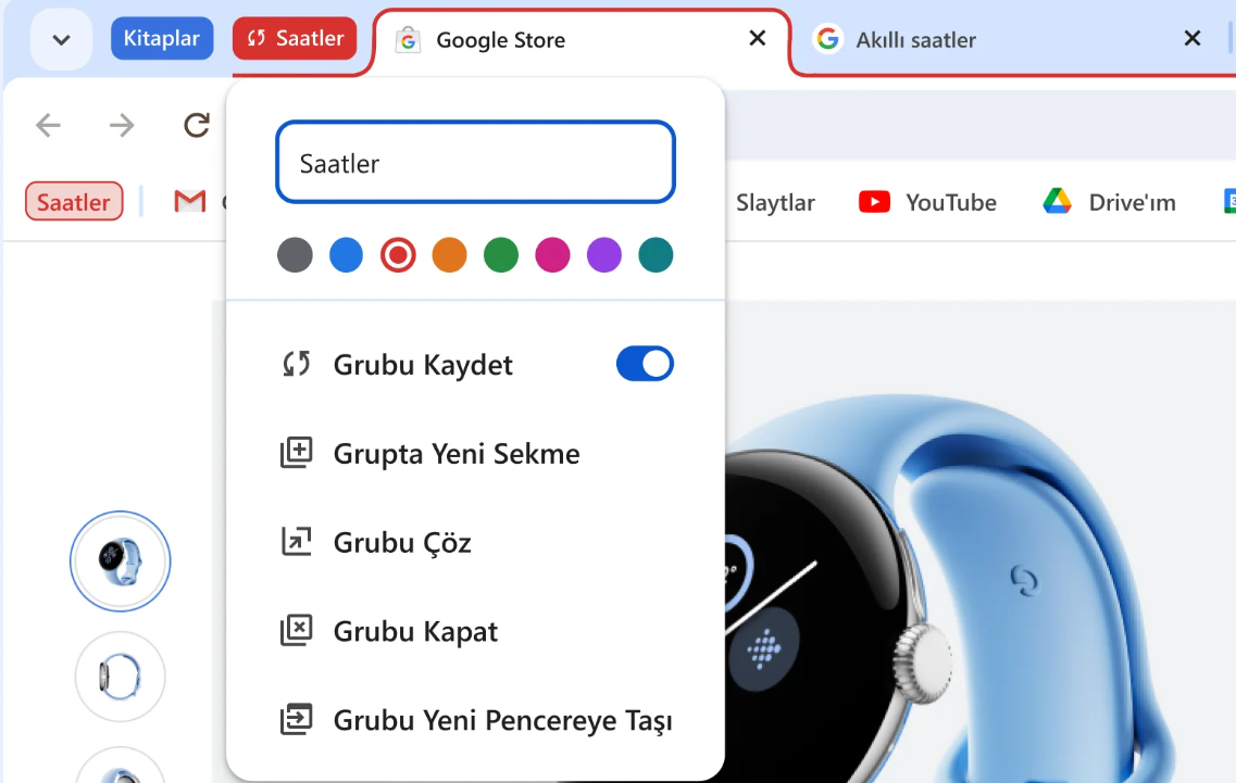 sekme gruplari 3 - Chrome Kalıcı Sekme Grupları