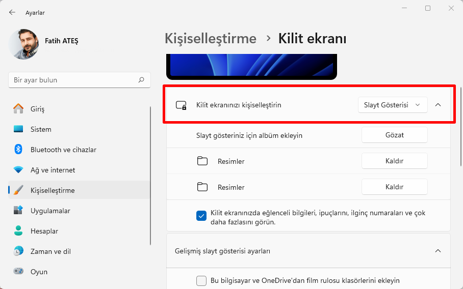 Windows 11 Kilit Ekranı Arka Planı Değiştirme