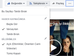 Facebook Sayfasini Takipten Çikarmak1
