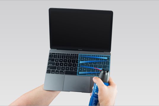 Temizlik ve MacBook simgesi.