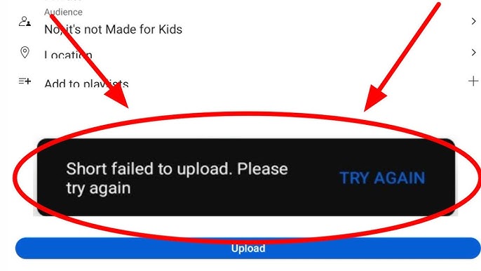 YouTube Shorts videosunun atılamama sorununu temsil eden sembolik görsel