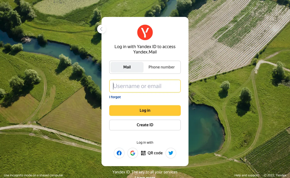 Yandex desteği ile iletişim görselini temsil eden simge