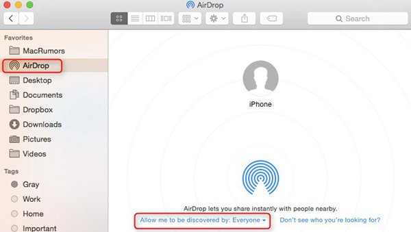 Airdrop'la Dosyaları iPhone'dan Mac'e Aktarma