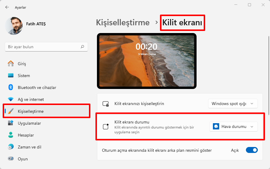 Windows 11 Kilit Ekranında Hava Durumu Gösterme Windows 11 Kilit Ekranında Hava Durumu Gösterme