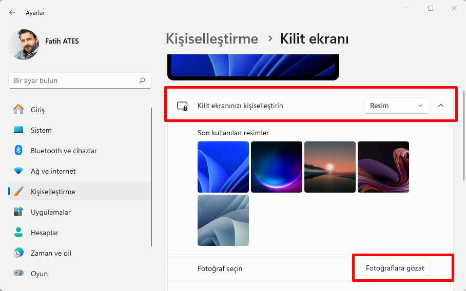 Windows 11 Kilit Ekranı Arka Planı Değiştirme