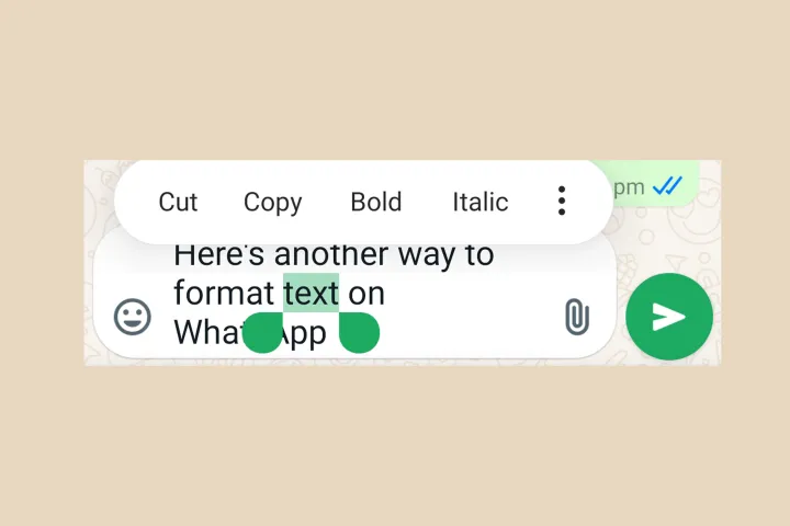 Hızlı geçişler kullanılarak WhatsApp'ta metin nasıl formatlanır?