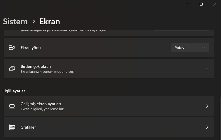 Monitör Yenileme Hızı Değiştirme