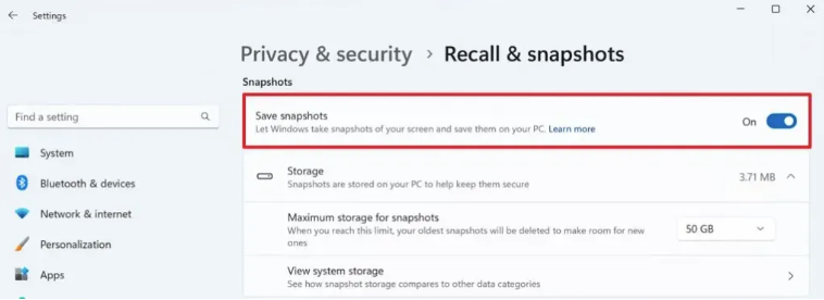 Recall Özelliğini Etkinleştirmek