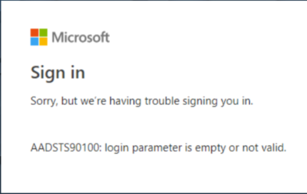 AADSTS90100 Hata kodu Nasıl giderilir