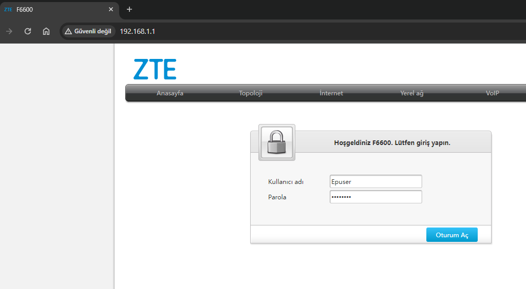 ZTE ZXHN F6600 Kablosuz Ayarlar