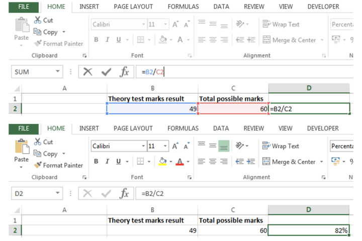 Excel'de Yüzdeler Nasıl Hesaplanır
