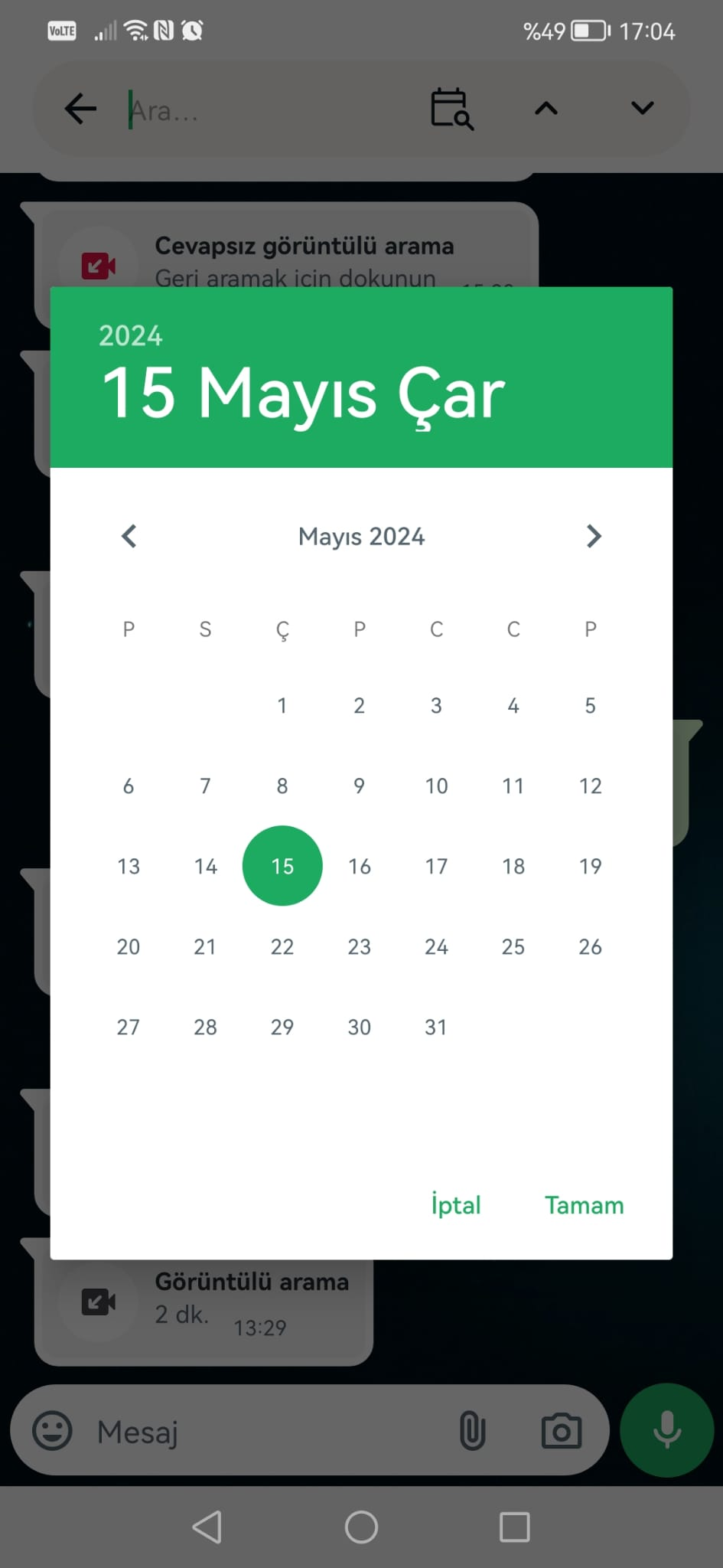WhatsApp’ta eski tarihli mesajlara ulaşma WhatsApp’ta eski tarihli mesajlara ulaşma