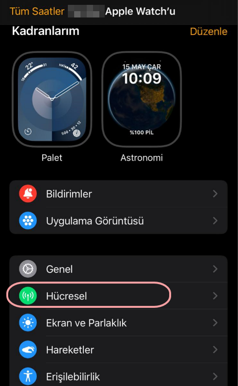 Apple Watch ta Vodafone Hucresel Baglanti Ayarlama 6