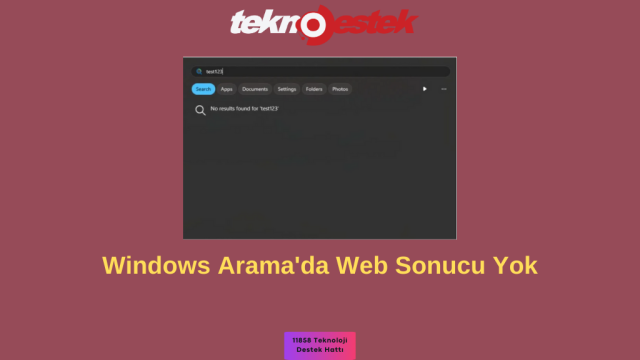 Windows Aramada Web Sonucu Yok