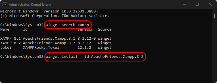 XAMPP Kurulumu